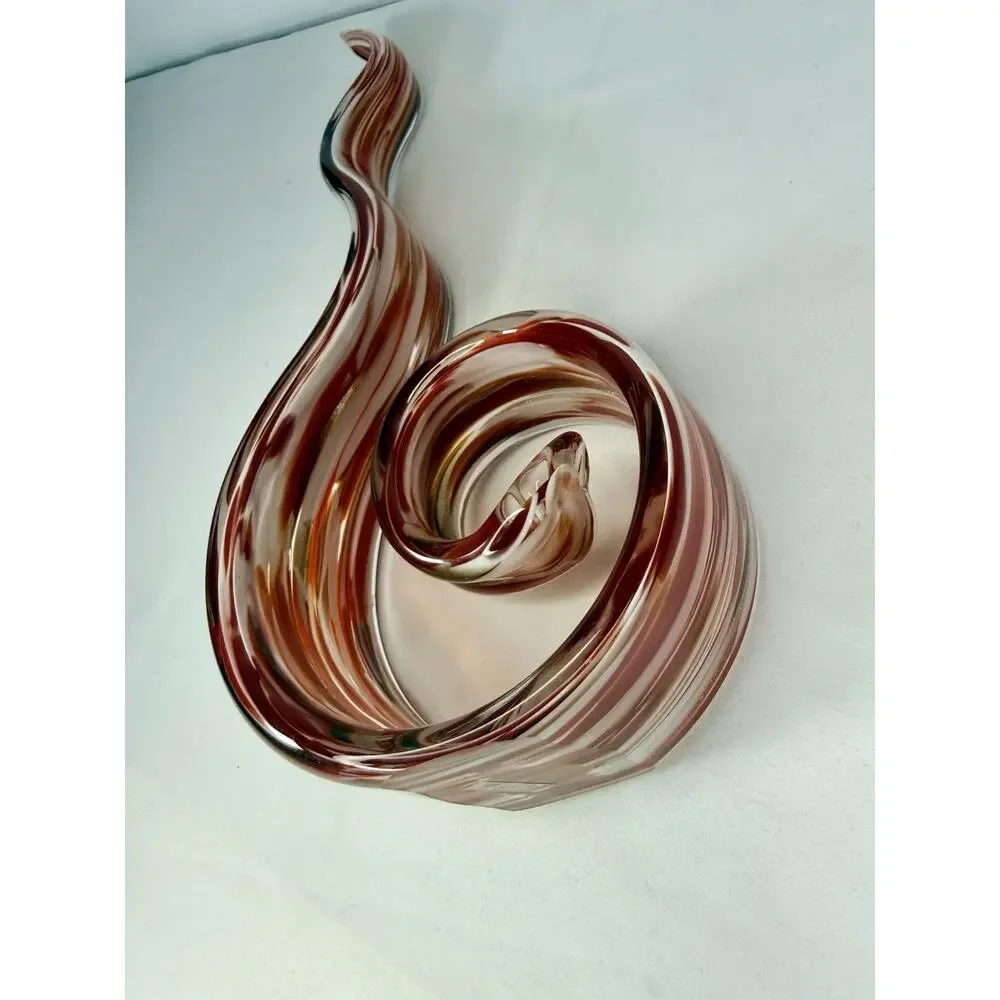 Modern Hand Blown Art Glass Flame Sculpture 12